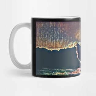 Cat Watching Sunset Cute Mug